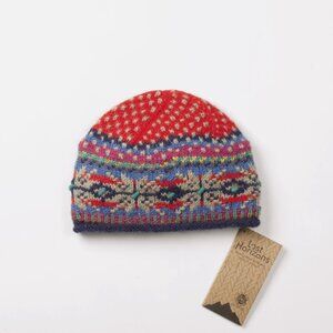 Lost Horizons Jasper Wool Beanie w/ Fleece Lining, Handcrafted Fair Isle Knit
